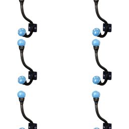 IndianShelf Black & Blue 6 Pieces Dot Printed Ceramic Wall Hooks-image-65