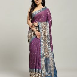 Meena Bazaar Woven Design Zari Saree-67