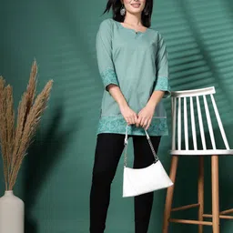 Sangria Embroidered Cotton Top-image-42