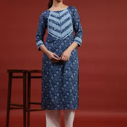 anayna Women Geometric Printed Thread Work Floral Kurta-picture-26