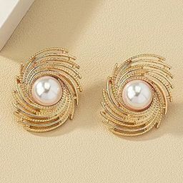 kazare Alloy Gold Plated Floral Studs Earrings-44