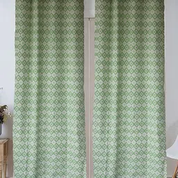 Dekor World Beige Set of 2 Window Curtain-image-100