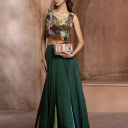 GloballyRonakRBafna Embellished Beads And Stones Ready to Wear Lehenga &-picture-30
