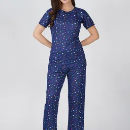 BAESD Women Printed Satin Night suit-image-111