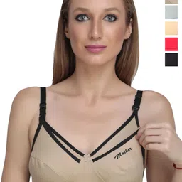 Liigne Pack Of 5 Full Coverage Non Padded All Day Comfort Cotton Maternity Bra-image-7