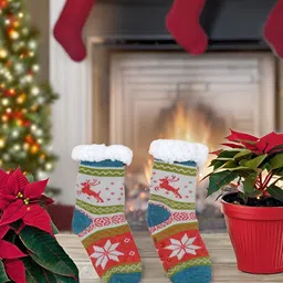 Butterthief Kids Patterned Calf Length Sherpa Socks-26