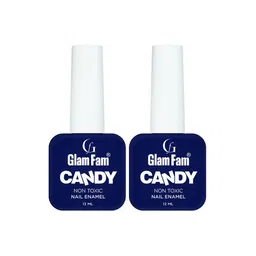GlamFam Set Of 2 Candy Non Toxic Nail Enamel - 12 ml Each - Bling Blue 15-13