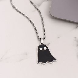 Yellow Chimes Men Stainless Steel Lovely Ghost Shaped Pendant with Chain-41