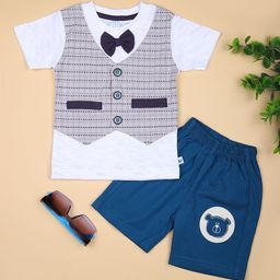 V-Mart Boys Checked Round Neck T-Shirt With Shorts-image-72