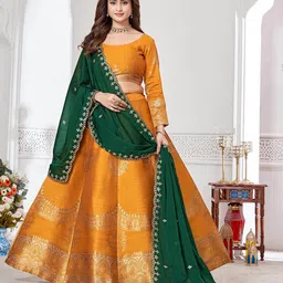 Fabcartz Semi-Stitched Lehenga & Unstitched Blouse With Dupatta-picture-54
