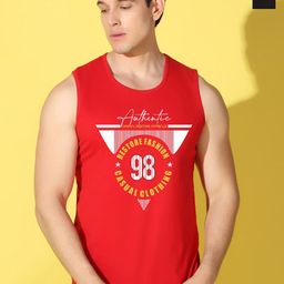 WOOSTRO Pack Of 2 Printed Combed Cotton Gym Vests VWS26(98 RED)(BKLN BLACK)-image-75
