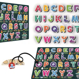 Wooden Puzzle Learn English Alphabets Capital Letter Peg Puzzle For Toddlers-image-92