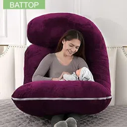 battop ULTRA SOFT J SHAPE Polyester Fibre Solid Sleeping Pillow Pack of 1 image 3