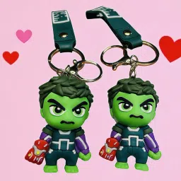 Hulk Avengers Combo Keychain | Cute 3D Superhero Rubber Keyrings Key Chain-picture-40
