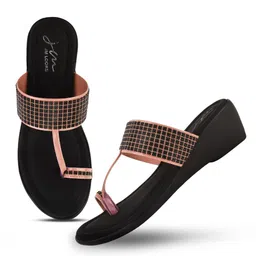 JM Looks Embellished Open Toe Wedge image 3