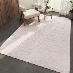 Pink and Purple Abstract Viscose 6 ft X 9 ft Hand Woven Carpet-image-40