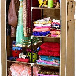 AW20-Beige-High Capacity Upto 70Kgs Carbon Steel Collapsible Wardrobe-image-41