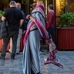 Mitera Bandhani Satin Block Print Saree image 3