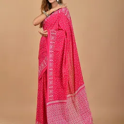 JAIPURI PRINT Polka Dot Pure Cotton Block Print Saree image 5