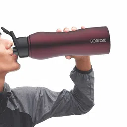BOROSIL Grip N Sip 6-Pieces Maroon Single Wall Bottle 750 ml image 3