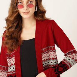 dressberry Women Woven Red Sweater-picture-13