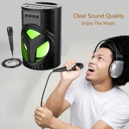 Techobucks Wireless Speaker Thunder High Bass Powerful Audio With (Karaoke MIC) 10 W Bluetooth Studio Monitor image 4