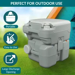 plantex Portable Toilet with 10 Liters Water Tank/Camping Commode with Piston Pump/ Commode For Toilet/Commode For Travel-(APS-N3120T) Western Commode image 2