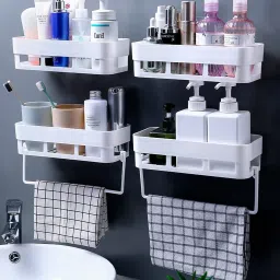 bath shelf 2 pcs Plastic Wall Shelf-image-19