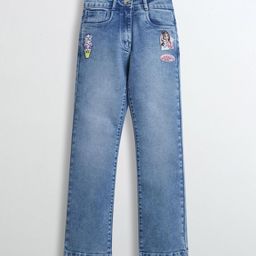 Tiny Girl Girls Regular Fit Mid-Rise Light Fade Barbie Applique Stretchable Jeans-image-65
