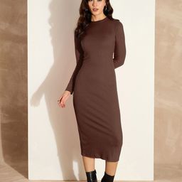 SASSAFRAS Bodycon Full Sleeves Midi Dress-picture-12