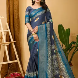 KALINI Floral Zari Art Silk Banarasi Saree-image-111