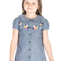 Cherry Crumble Girls Floral embroidered Puff Sleeve Cotton Shirt Style Top-picture-37