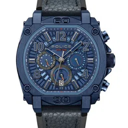 Police Men Patterned Leather Textured Style Straps Analogue Watch NTPLPEWJF0021904-28