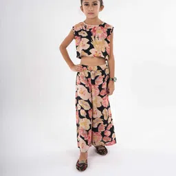 FabJunior Multicolor Floral Print Crop Top & Palazzo Clothing Set-picture-15