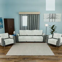 Myntra Elegant Homes Off White Cotton Sofa Cover With Arms-33