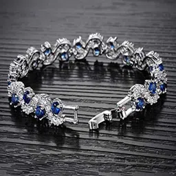 Shining Diva Fashion Women Crystals Silver-Plated Charm Bracelet-image-16