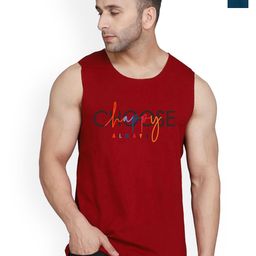 SLOWLORIS Pack Of 2 Printed Combed Cotton Gym Vests VSL26 CMB(CHS MAROON)(LOOK PEACOCK)-image-81