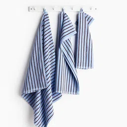 H&M Blue Striped Guest  Bath Towels-image-53