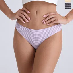 TOM & GEE Pack Of 3 Checked Low-Rise Bikini Briefs 858 PANTY- M-image-31