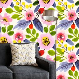 ArtzFolio Printed UV-Resistant Anti-Bacterial Watercolor Floral Pattern Peel & Stick Wallpaper-image-83