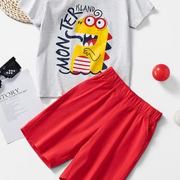 LULU & SKY Boys Cartoon Printed Pure Cotton Top With Capris-image-30