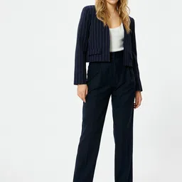 Koton Striped Open Front Crop Blazers-50