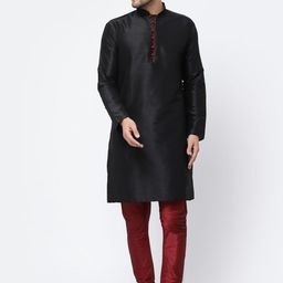 TS LIFESTYLE Men Regular Dupion Silk Kurta with Pyjamas-image-91