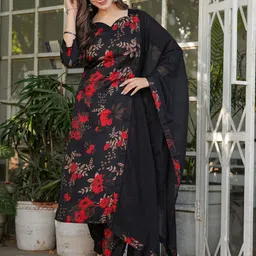 Happy Design Women Floral Printed Kurta with Trousers & Dupatta-17