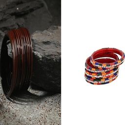 SOMIL Set of 16 Brown Alloy Artificial Stones & Beads Bangles-image-74