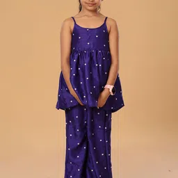 The Mini Trunk Girls Floral Embroidered Kurta with Palazzo-image-48