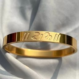 LAKSH Men Stainless Steel Gold-Plated Kada Bracelet-image-63