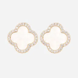 MINJI AND CO. Gold-Plated Artificial Stones Studded Floral Shaped Studs-image-78