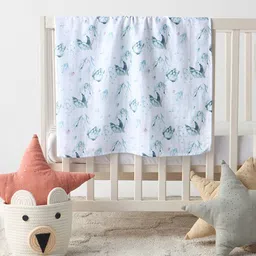 Juniors by Babyshop Infants Green & White Printed Receiving Blanket-picture-33
