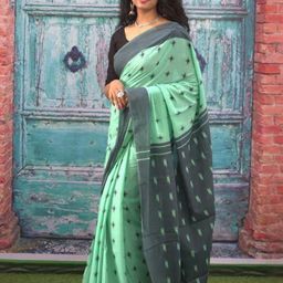 Pinkcity Trade World Green Pure Cotton Ikat Sarees-picture-14